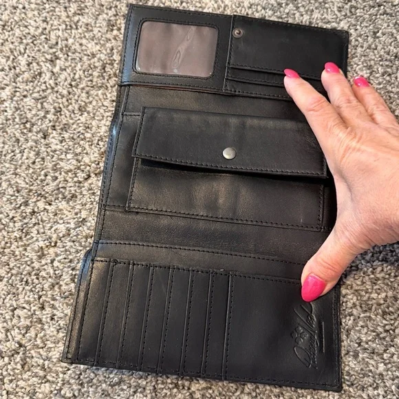 Patricia Nash Studded Black Leather Wallet - Picture 2 of 5